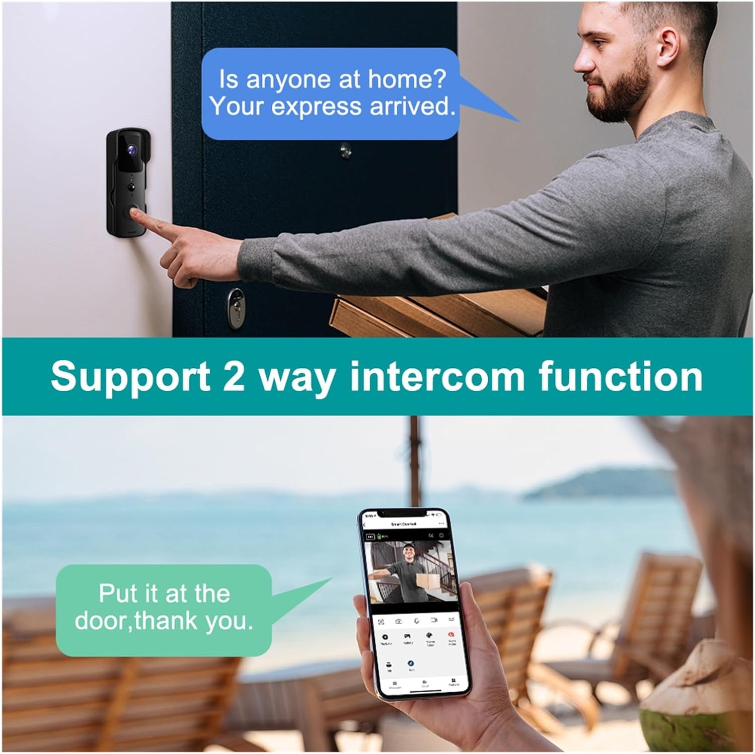 Two-way intercom function demonstration