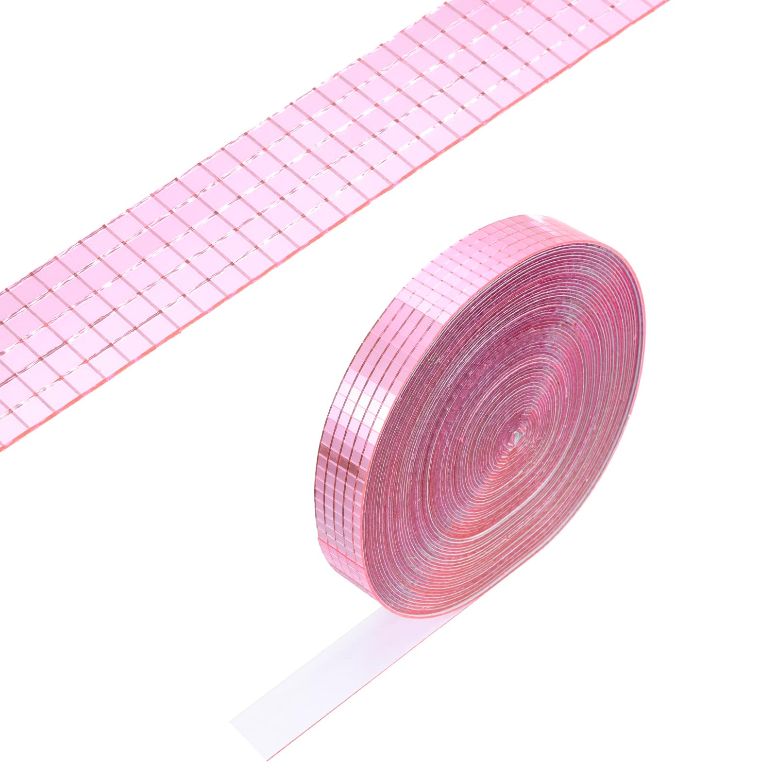 PATIKIL 5x5mm Self Adhesive Mirrors Mosaic Tiles, 15000 Pcs Square Mini Glass Mosaic Disco Tile Sticker for DIY Craft Disco Ball Party Decoration, Pink