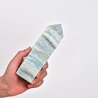 Vista 111 de JIC Gem Extra Large Rare Dendritic Jade Crystal Tower Natural Quartz Crystal Tower Point Wand Large Crystals and Stone Energy Crystal Wand Home