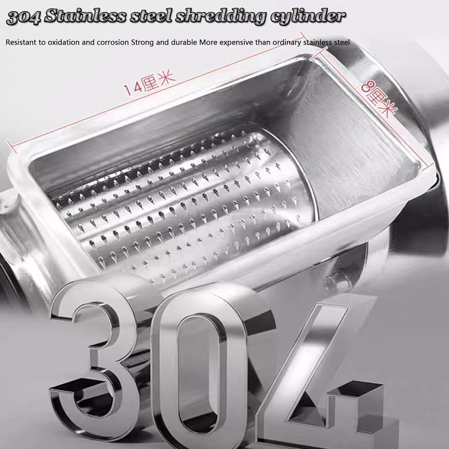 Commercial Electric Cheese Grater,Rotary Food Slicer and Shredder, 40 Kg/H High Intensity Processor for Cheese, Butter, Chocolate, Bread