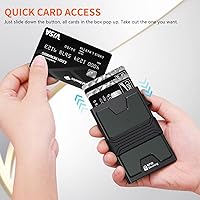 Vista 5 de AUTLEY Billetera para Airtag para hombre, cartera delgada con soporte para Airtag, cartera de aluminio con bloqueo RFID para tarjetas emergentes