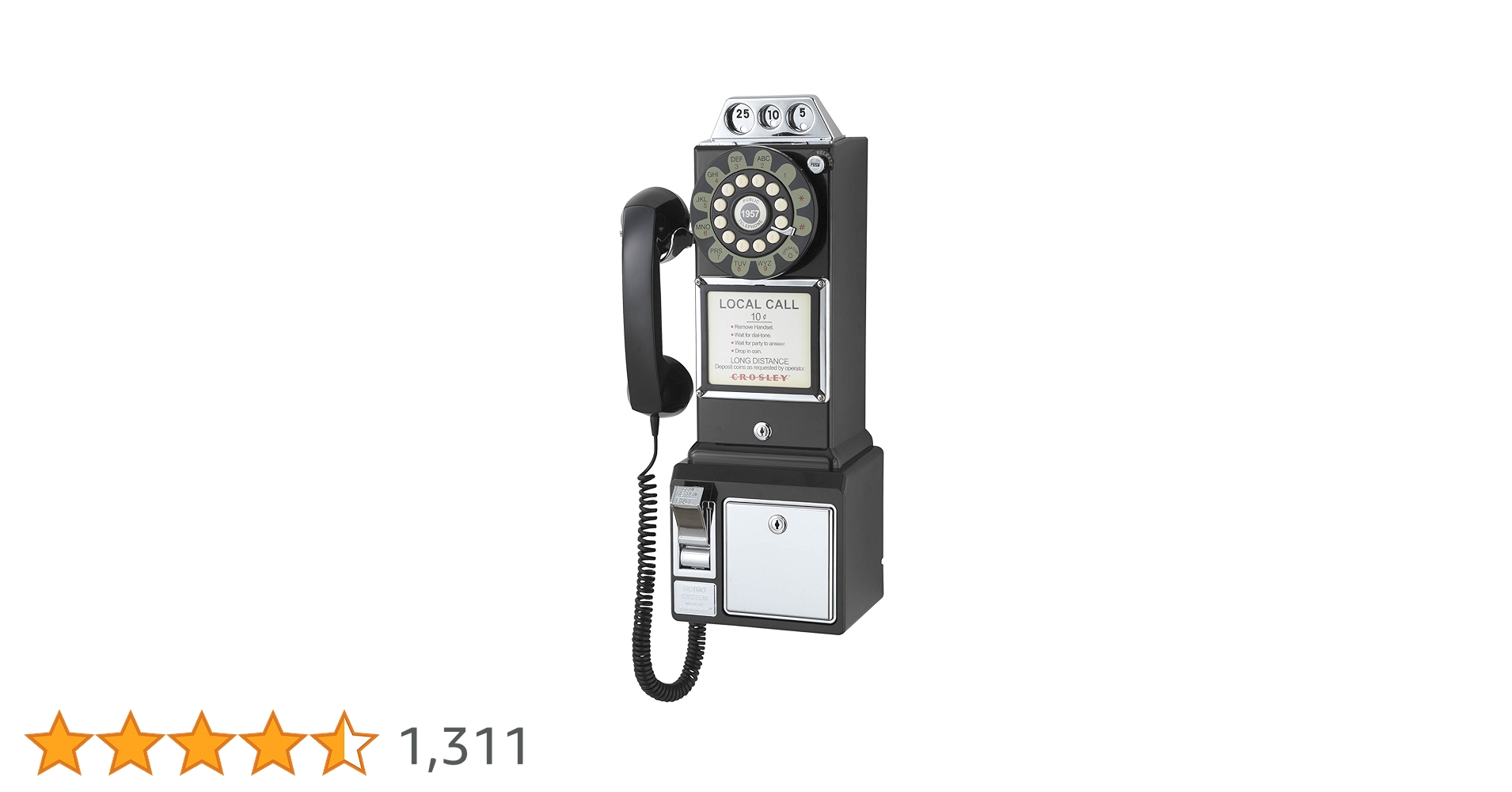 Amazon | 50sアメリカ公衆電話 PAY PHONE ブラック | Crosley