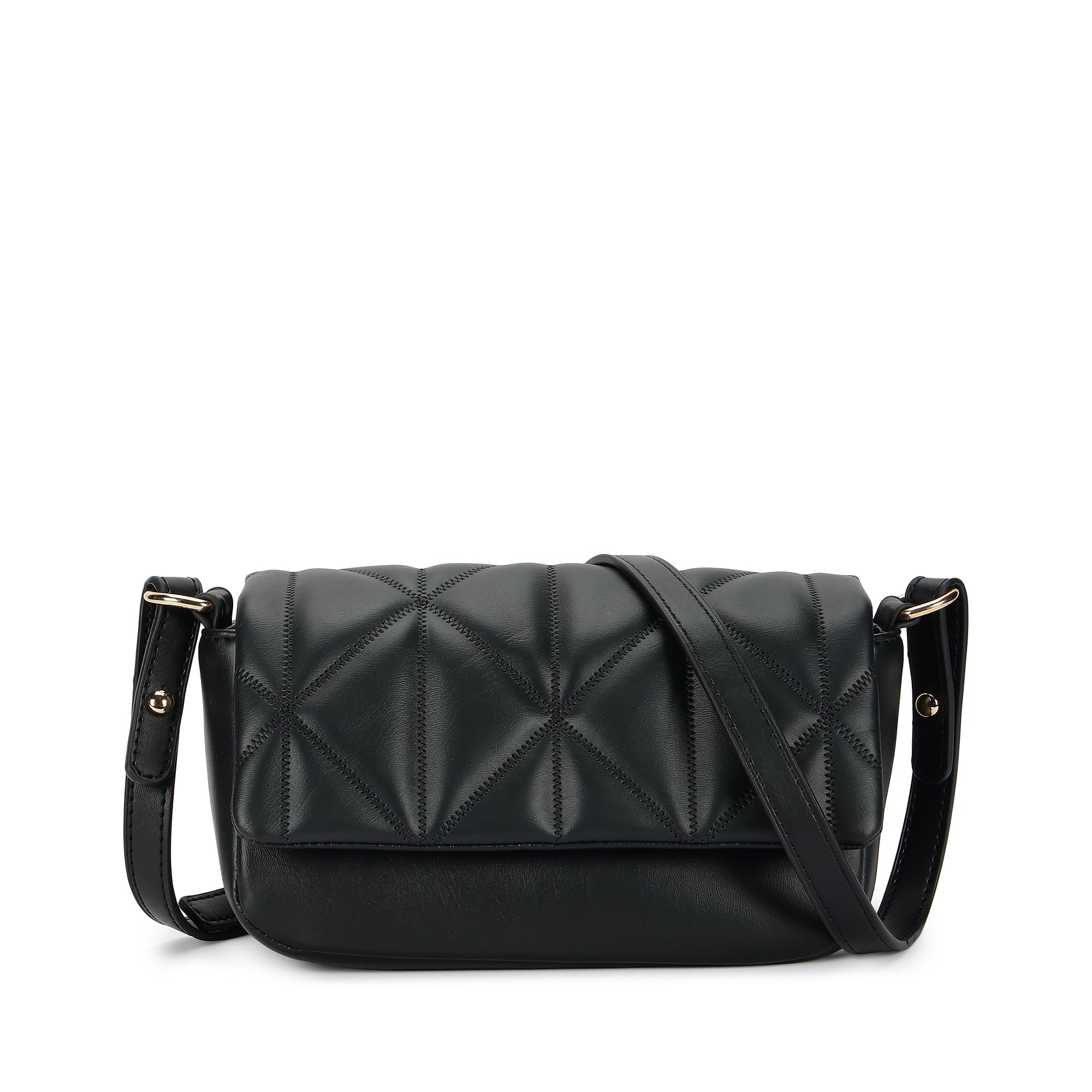 Cloud Quilt Sling Bag for Women, Faux Leather Sling With Secure Flap Closure, Stylish Mini Bag With Organised Interior, Women's Handbags, Trendy Bags For Girls, Soft Sling Nag for Girl-image-8