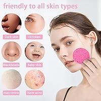 Vista 1 de 50-Count Facial Sponges, Compressed Natural Cellulose, Pink, Round Shape, Face Cleansing, Exfoliating, Makeup Removal 50- Pack Pink