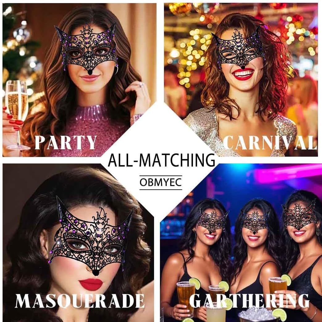 Lace Masquerade Mask for Women Black Sexy Crystal Lace Masks Halloween Costume Party Mask Mardi Gras Eye Mask