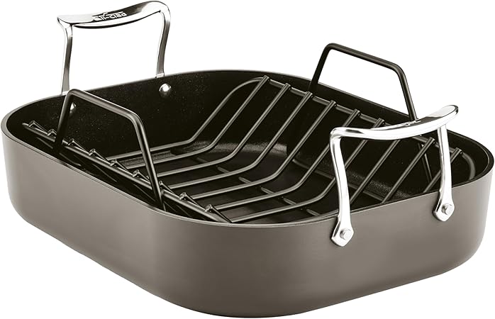 All-Clad Essentials Hard Anodized Nonstick Roaster with Rack 11x14 Inch