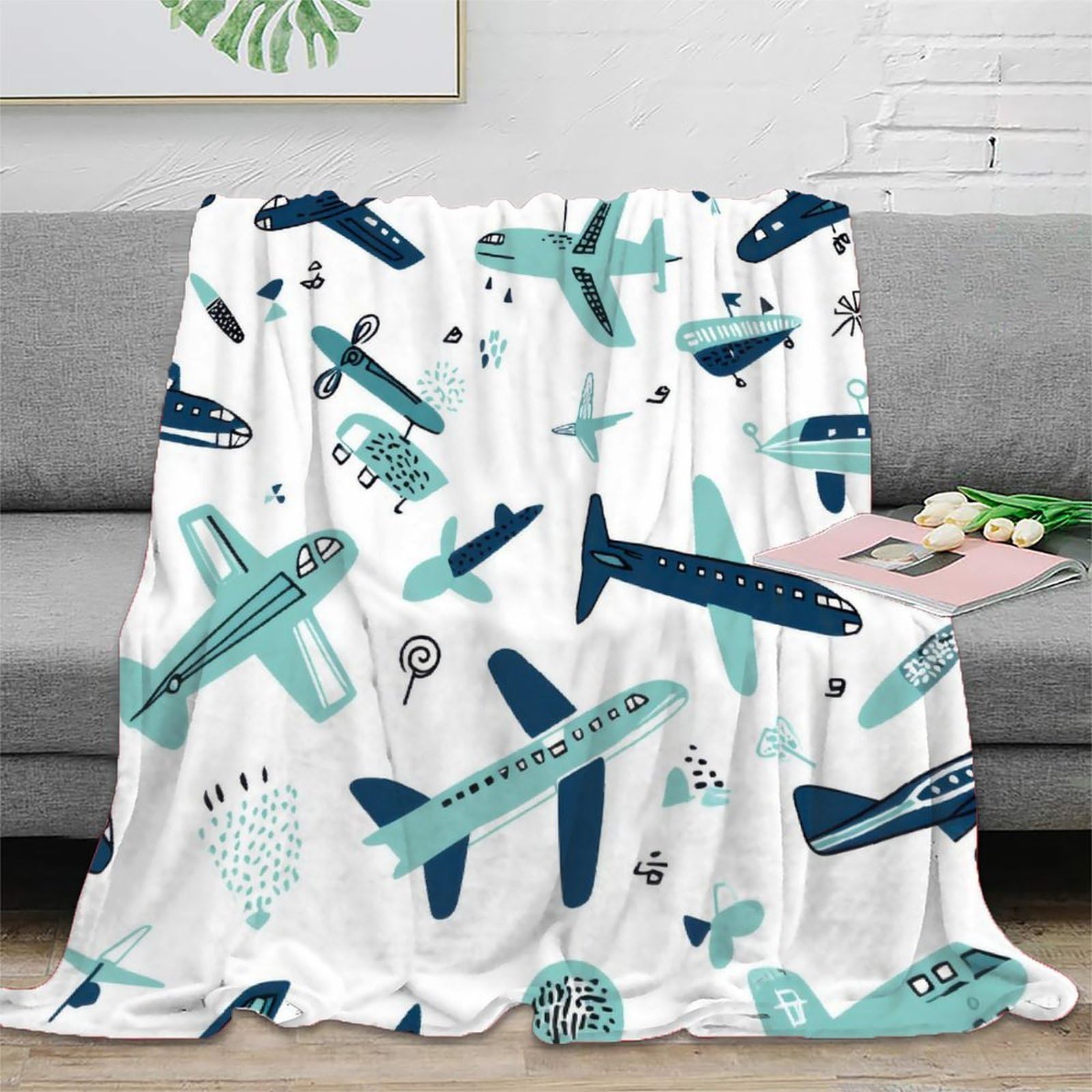 Couverture enfant 3D microfibre anti-froid pour lit et canapé dessin animé 150x200
