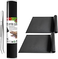 2-Pack 36x18 Inch Reptile Terrarium Liner Mat for Bearded Dragon, Leopard Gecko, Snake - Anti-Slip EVA Substrate Bedding with Feeding Tweezers