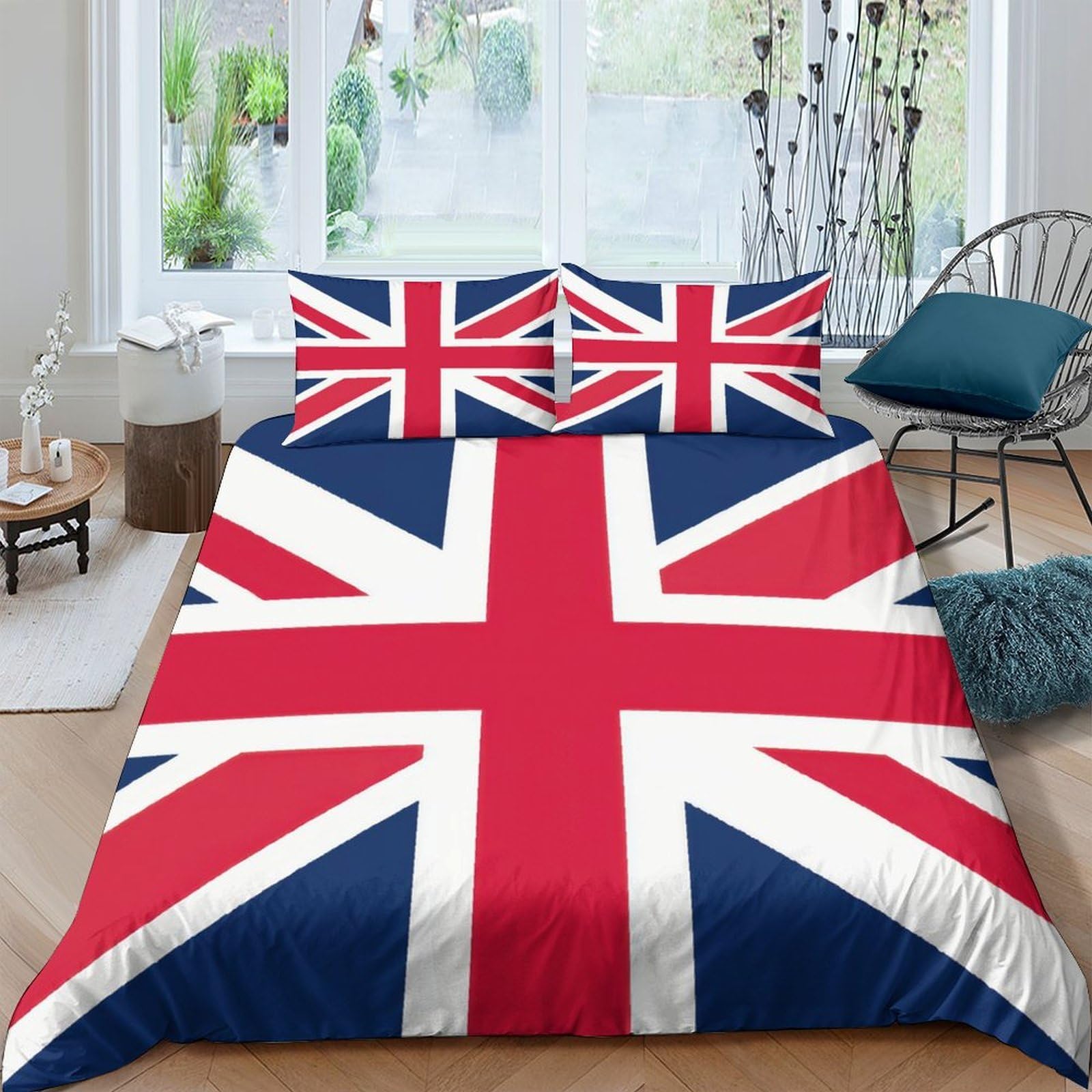 Ctjqhvkz Style-5 3D Printed Union Jack Fitted Sheet Microfiber Soft Non Slip British Flag Bed Cover For Bedroom Guest Room Decor Single（135X200cm）