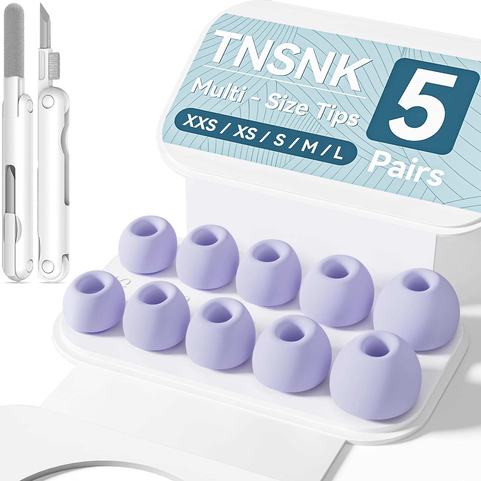 5 Pairs Replacement Ear Tips for AirPods Pro 3(White)