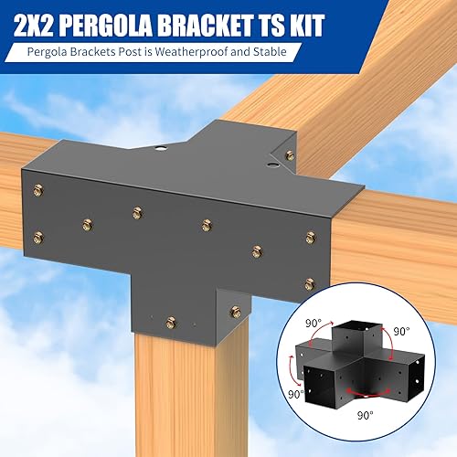 Miniatura 5 de Kit de pérgola Kit de soporte de madera elevado con soportes de acero, tamaño modular, soportes para pérgola, para caza, ciego, soporte de ciervo de