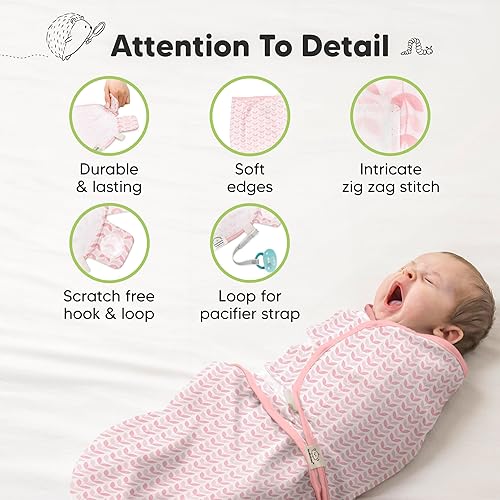 Vista 111 de Paquete de 3 mantas orgánicas para dormir para bebé, para recién nacido, envolturas ergonómicas para bebés de 0 a 3 meses, sacos para dormir, Abc