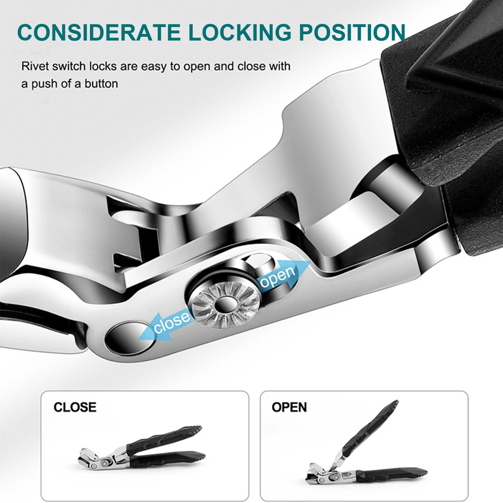 Clipmaster Pro - Cortaúñas para los pies, cortaúñas Out Fany Clipmaster Pro, cortaúñas grandes en ángulo para personas mayores, uñas gruesas con amplia apertura (A)