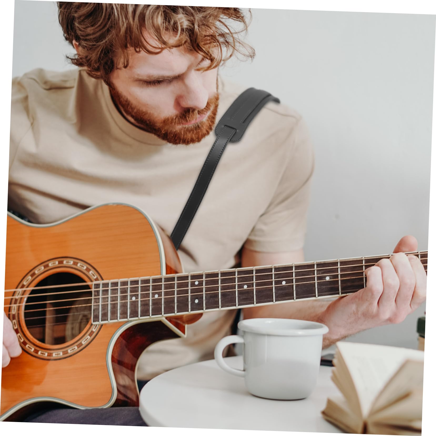 BESTonZON Gitara Basowa Pasek Gitara Pasek Na Ramię Akcesoria Do Gitary Pasek Na Ramię Do Gitary Pasek Na Instrumenty Gitary Prosty Pasek Na Gitarę Praktyczny Pasek Na Gitarę Pasek