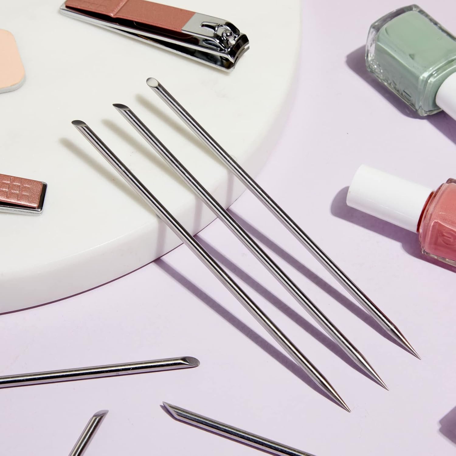 12 Pack Metal Cuticle Pusher and Scraper, Professional Manicure Tools for Nail Salon (5.8 Inches) : Beauty & Personal Care