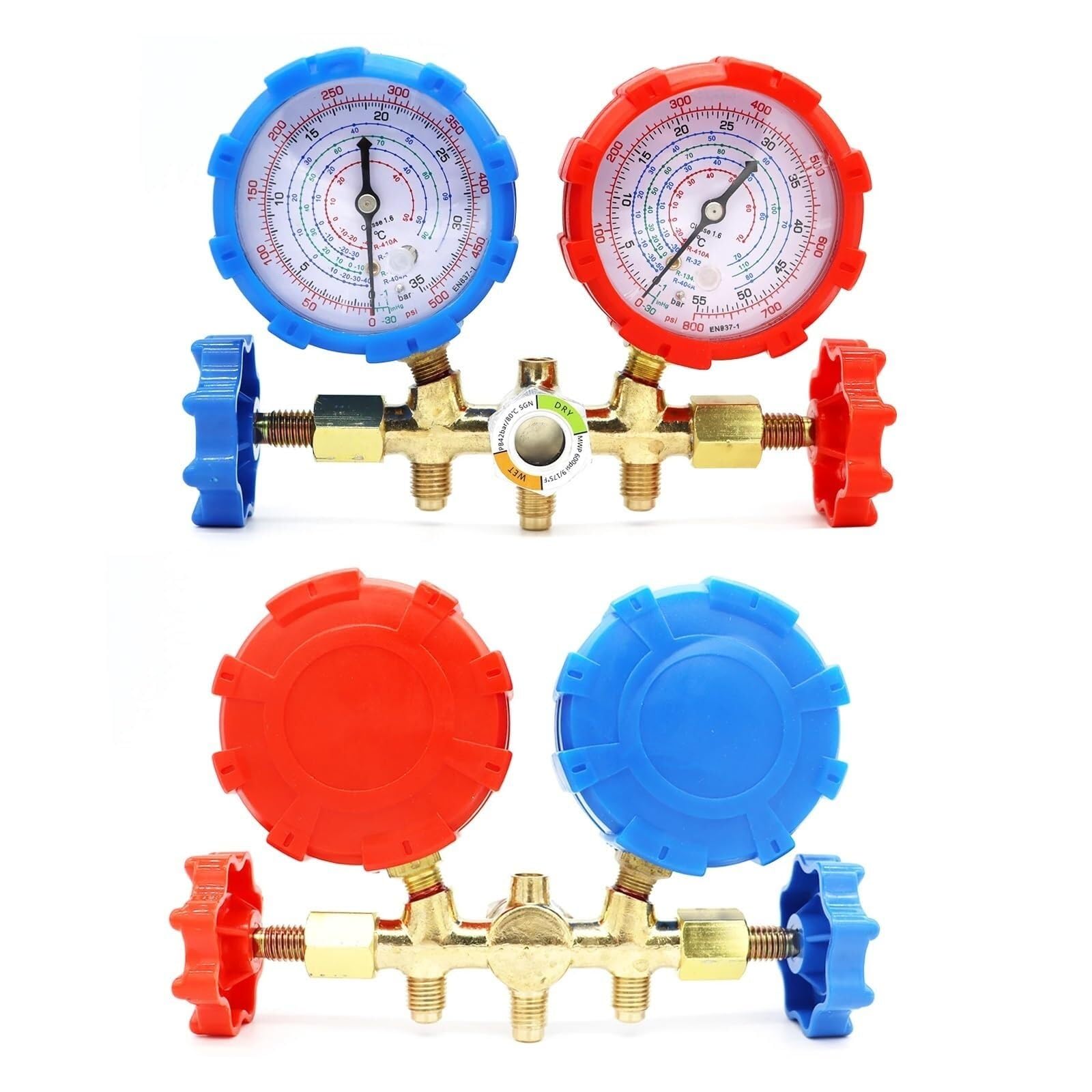 Manometro Pressione Acqua Strumenti for auto Aria Condizionata Refrigeranti Manometro Tubo R22 R-410A R-134a R-404A Strumento di Pressione del Refrigerante con Gancio for Flessibile