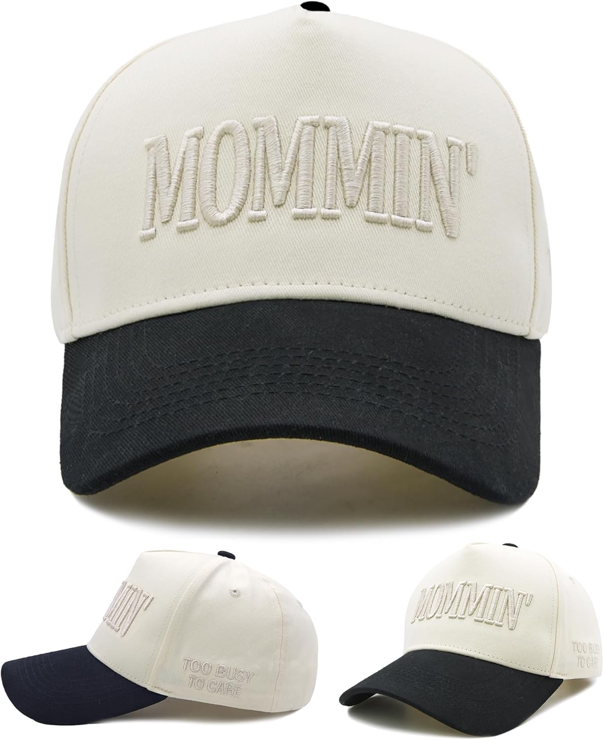 Mommin Hat for Women, Adjustable Cotton Embroidered Baseball Cap, Mother's Day Birthday Gifts for Mom from Daughter Son