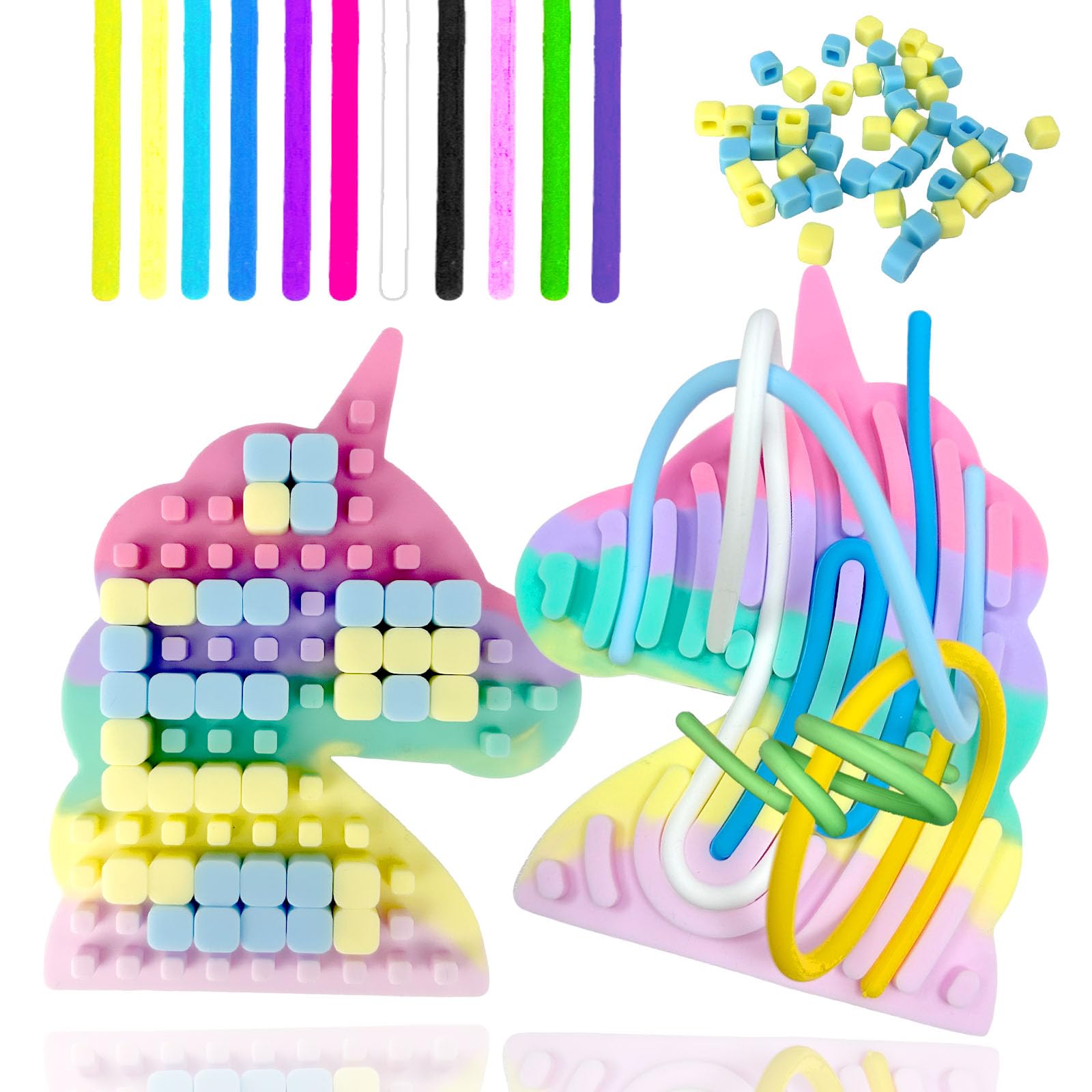 Ludihive Sensory Activity Board, Push Peel Sensory Board Macaron Unicorn, Fidget Toys for Autism ADHD and Stress Adults