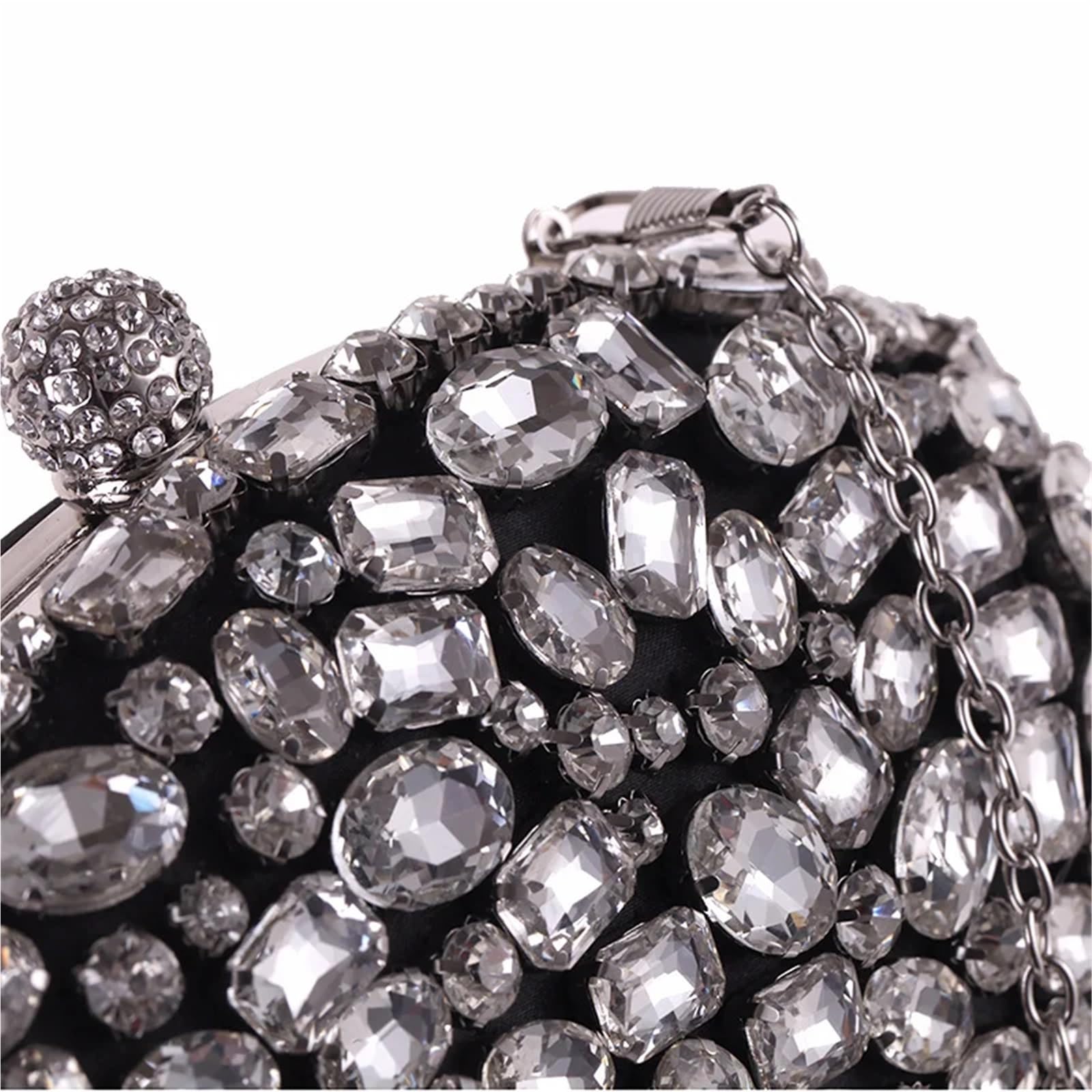 Bolso de mano de noche for novia con cuentas y cristales de imitación de diamantes de imitación ovalados Para Boda Fiesta, Banquete