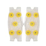 Ice Shoe Spikes, TPE Anti-Slip Winter Ice & Snow Traction Grips with 5 Steel Studs, Crampons for Shoes & Boots, Safe Walking Upon Slippery Roads