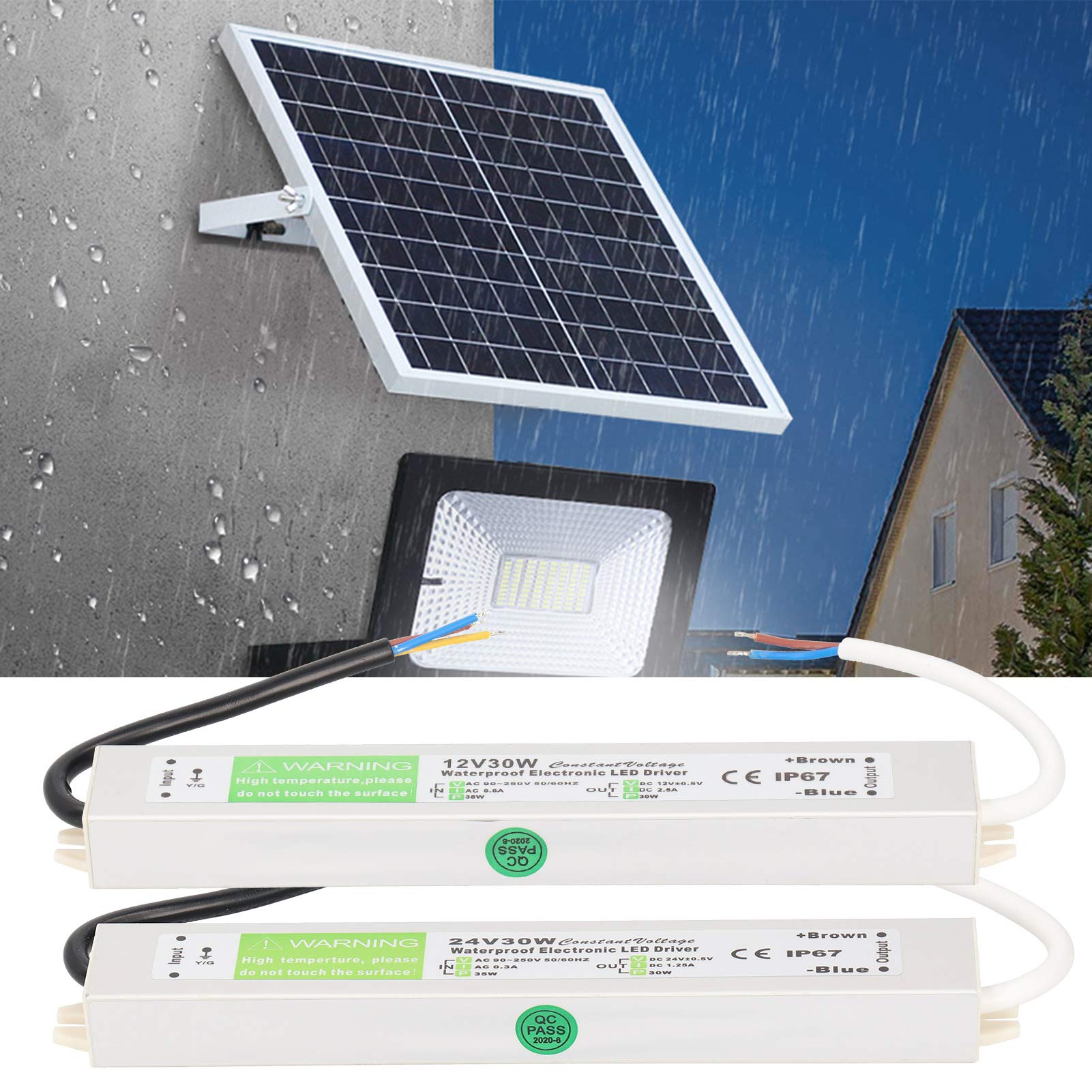 Trasformatore driver LED 30W, alimentatore switching impermeabile 12V/24V CC IP67, più sottile e durevole, eccellente isolamento, elevata rigidità dielettrica(DC12V)