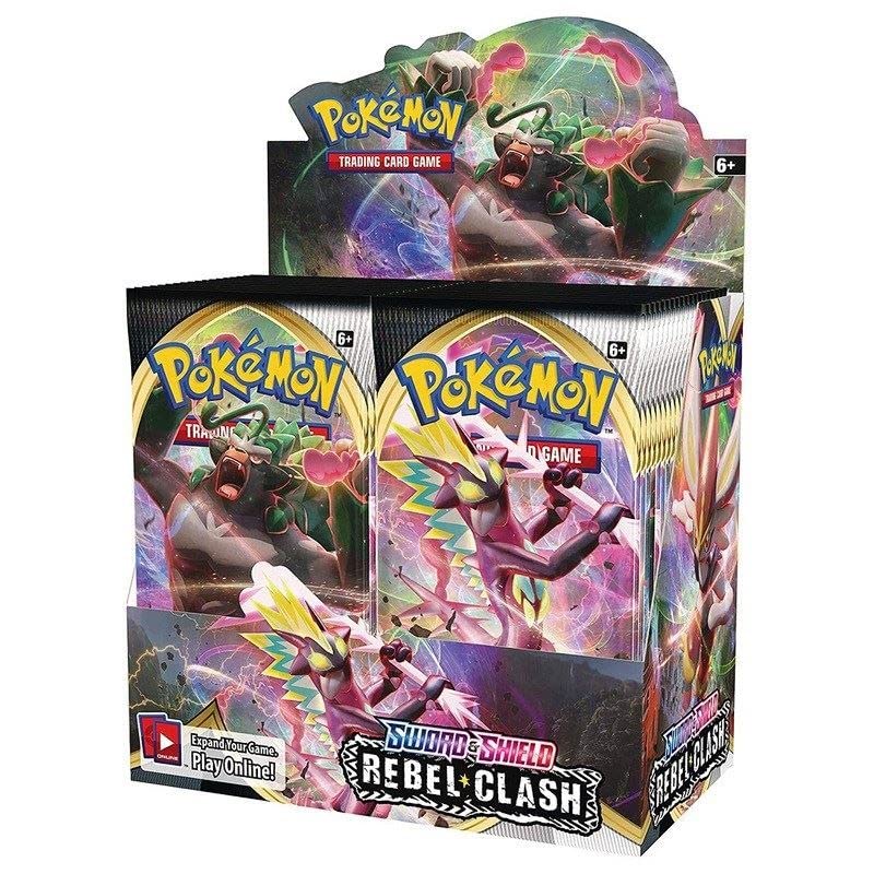 Pokemon Playing Card Board Game Rebel Clash 9+1 350 Cards Booster Packs, Battle Cards, Battle Game for Kids, Boys, Girls(9+1 350 Card Rebel Clash)