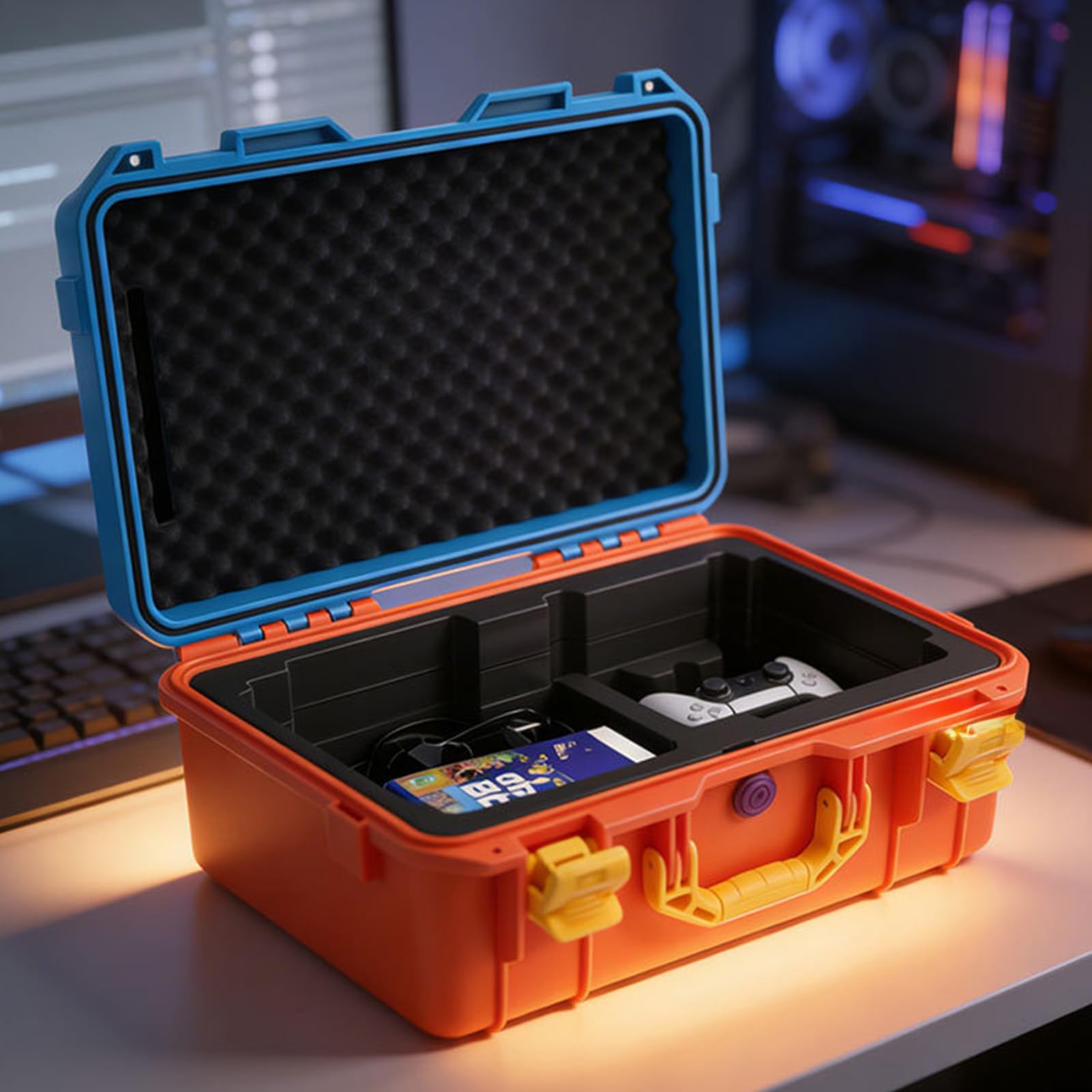 HDOYTXXM Tragbare Hartschalen Aufbewahrungstasche für Gaming Konsole für Reisen, Heimbüros, nur Tasche, tragbar