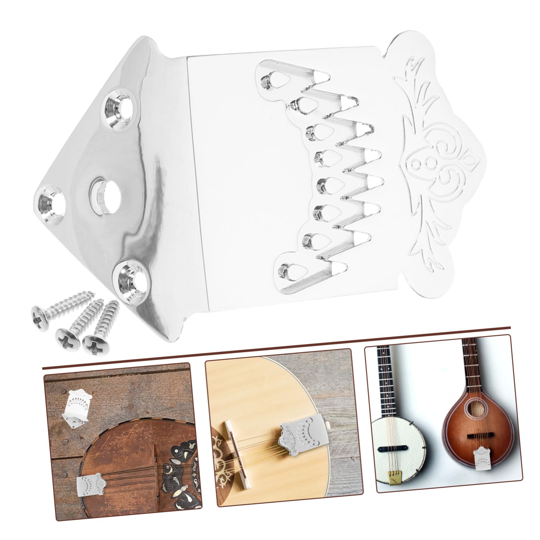 VICASKY 4sätze Mandolinen-saitenhalter Saiter Chromfarben Hochwertiges Ersatzteil Einfache Installation Für Mandolinen-zubehör Für Musiker Und Instrumentenliebhaber