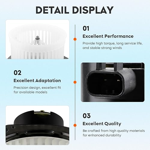 Miniatura 2 de Conjunto de motor de ventilador HVAC con jaula de ventilador para Chevrolet Express 1996-2013 1500 2500 3500, 1996-2013 GMC Savana 1500 2500 3500,