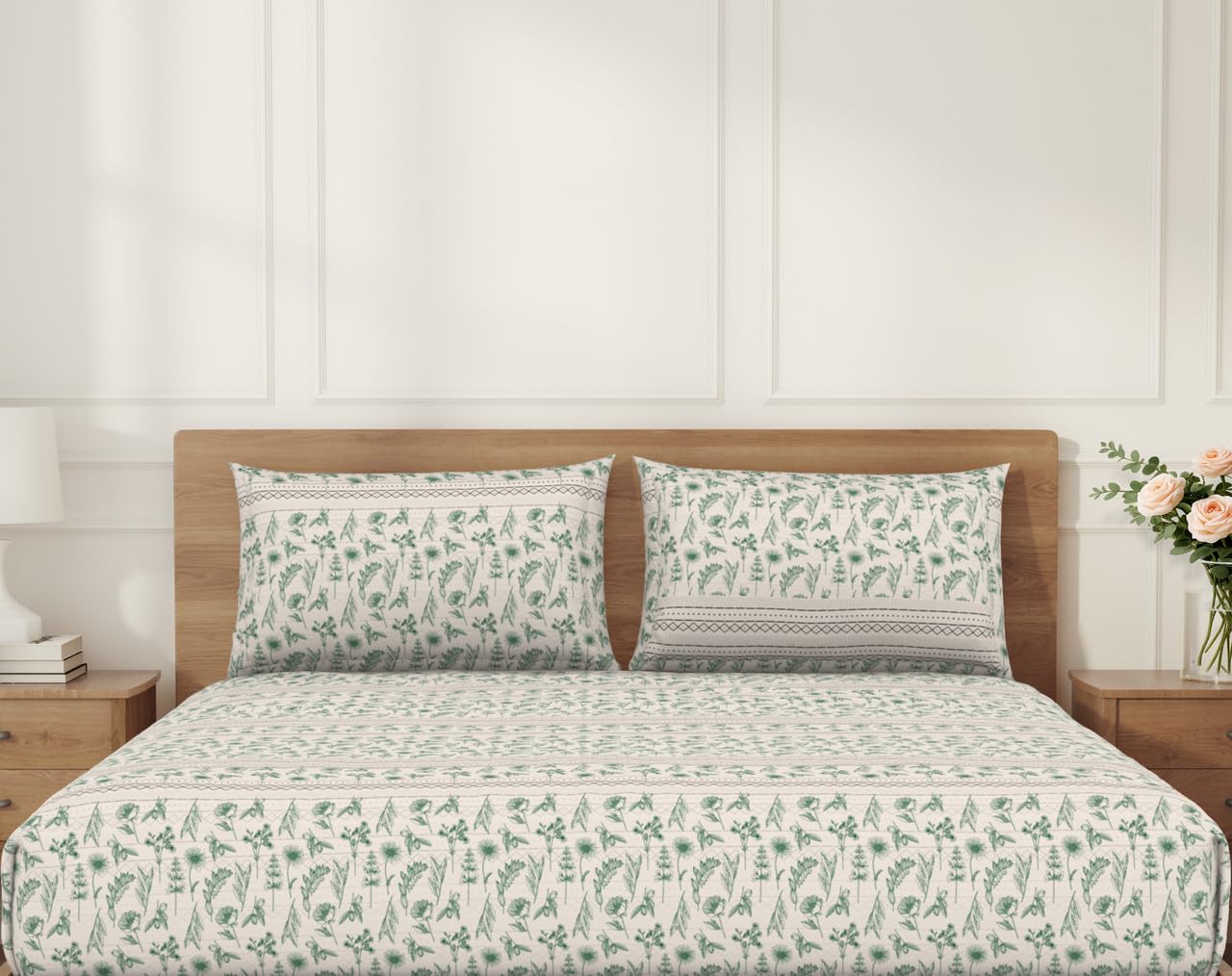 Welspun Arlo 100% Cotton Double Bedsheet with 2 Pillow Covers, 220 x 240 cm Double Bed Sheet, Soft Breathable Fabric, Fade Resistant, Easy Care, Comfortable Cooling Bed Sheet, Beige-image-28