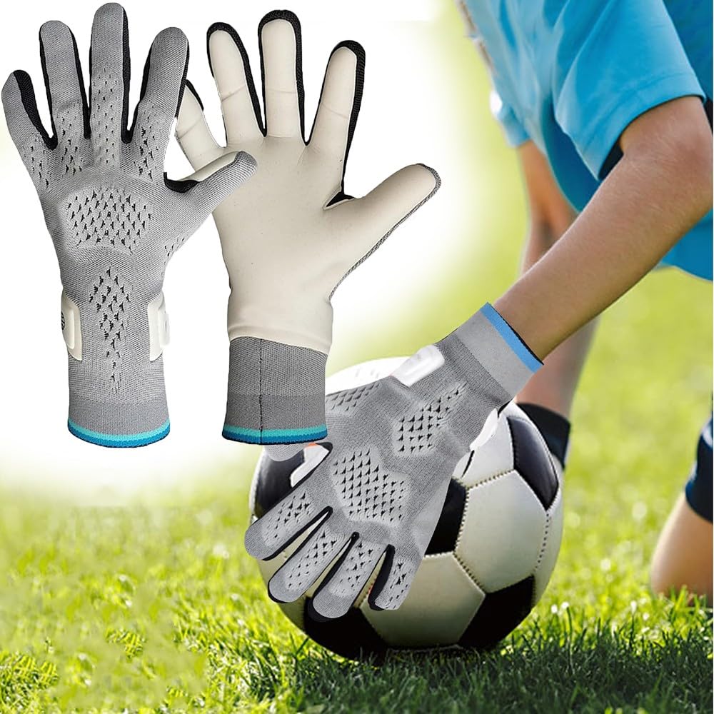 Gants De Football pour Jeunes, Gants De Gardien De But Professionnels, Gants De Gardien en Latex Antidérapants avec Protection des Doigts pour L'entraînement Et Les Jeux