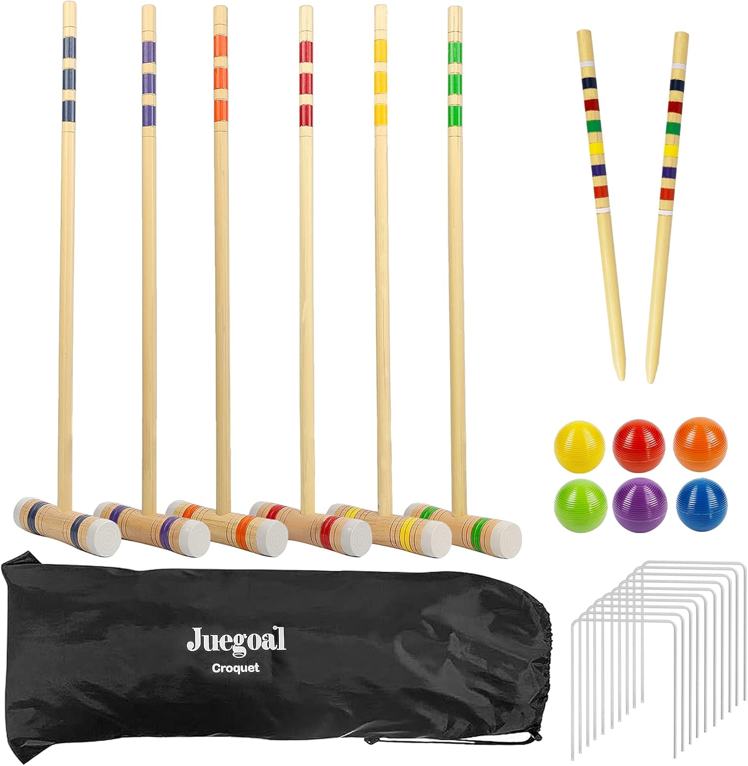 Croquet Set With Premium Wooden Mallets|Colored Balls