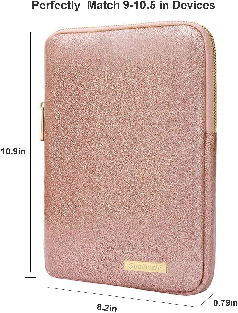 9-11Inch Tablet Sleeve Bag Case, Glitter PU Leather Pouch Cover Cases for iPad 10.5" 2019, iPad Pro 11 2018, iPad 9.7, Samsung Galaxy Tab, Surface Go 10" 2018-Rose Gold : Electronics