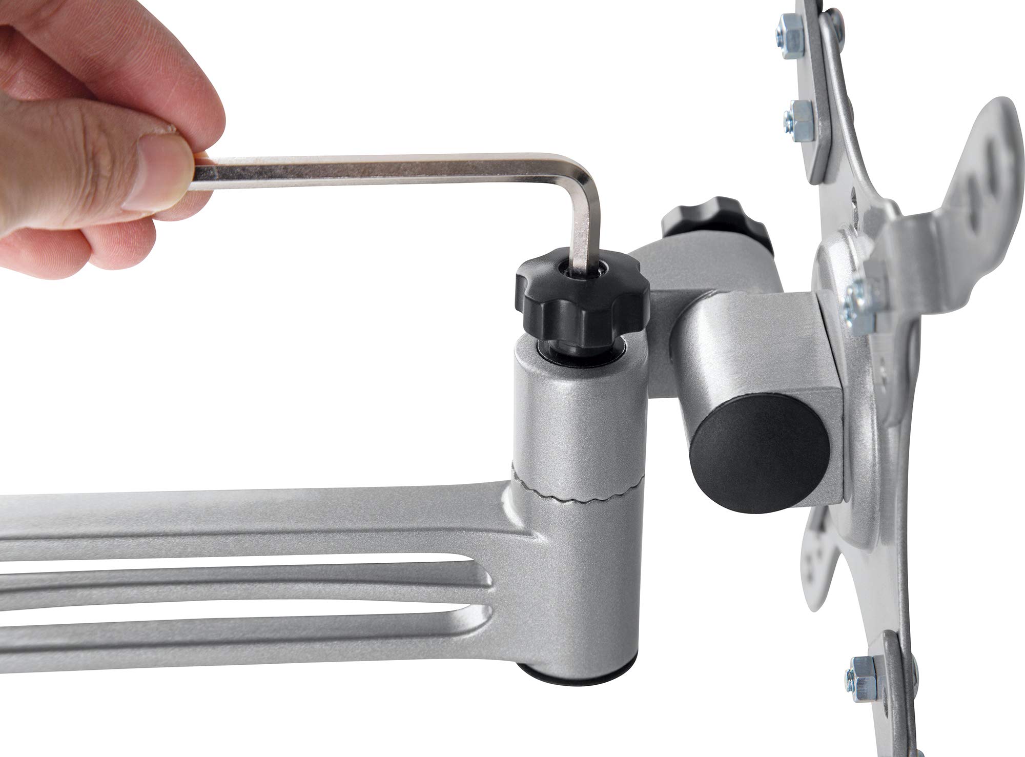 SCHWAIGER LWHD4315 513 Soporte de Pared para TV 13-43 Pulgadas Soporte para TV inclinable, Giratorio, orientable máx. 15 kg máx. VESA estándar 200x200 Plateado Incl. Accesorios de Montaje