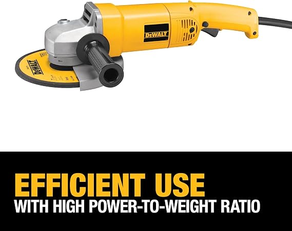 DEWALT Angle Grinder, 7 in., 13 Amp, 8,000 RPM, High Power-to-Weight, Heavy Duty Electric Grinder Tool, Corded (DW840)
