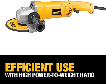 DEWALT Angle Grinder, 7 in., 13 Amp, 8,000 RPM, High Power-to-Weight, Heavy Duty Electric Grinder Tool, Corded (DW840)