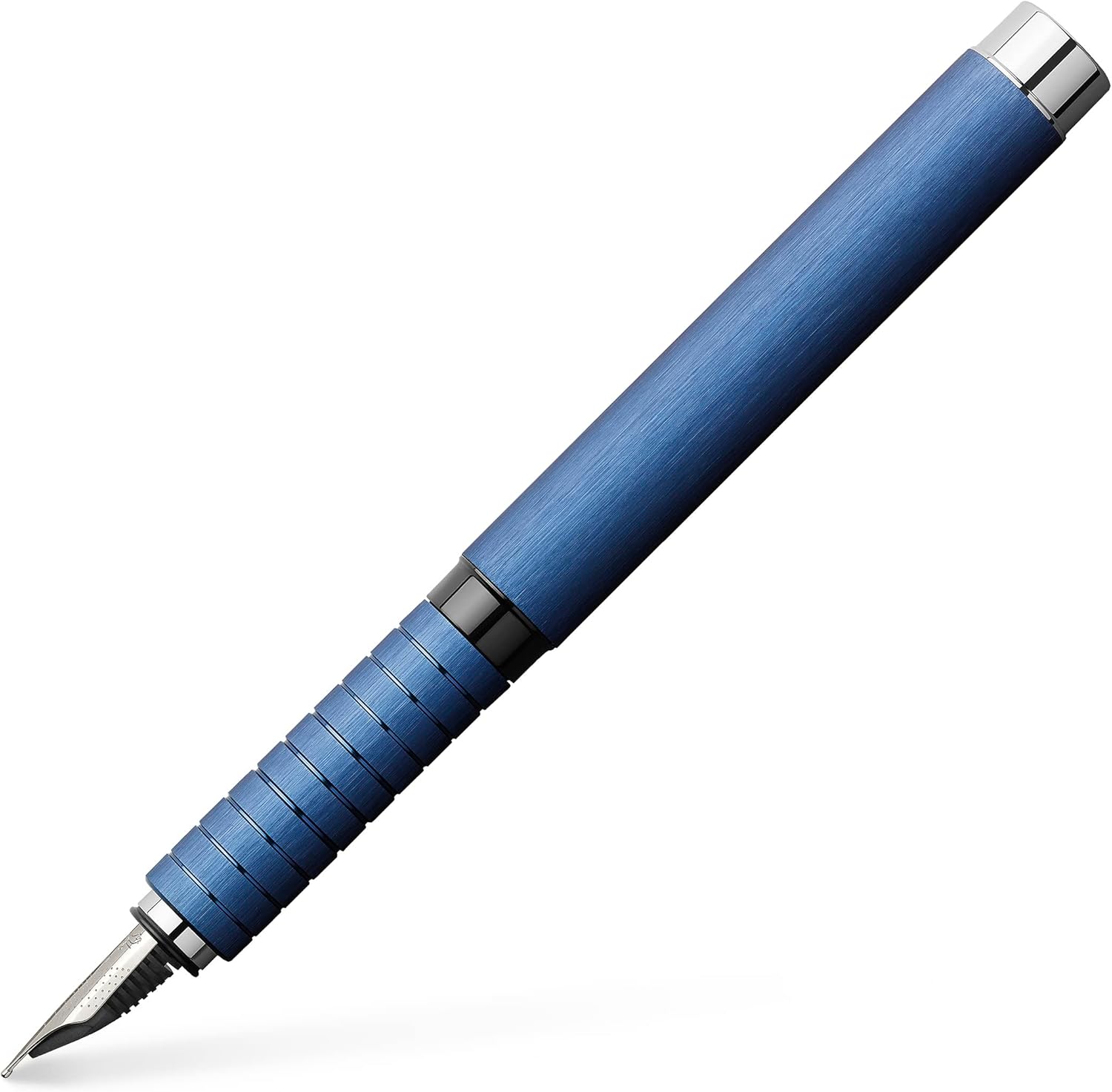 Faber-Castell Essentio Aluminum Blue Fountain Pen - Fine Nib with Black Ink - Fine Writing Instruments