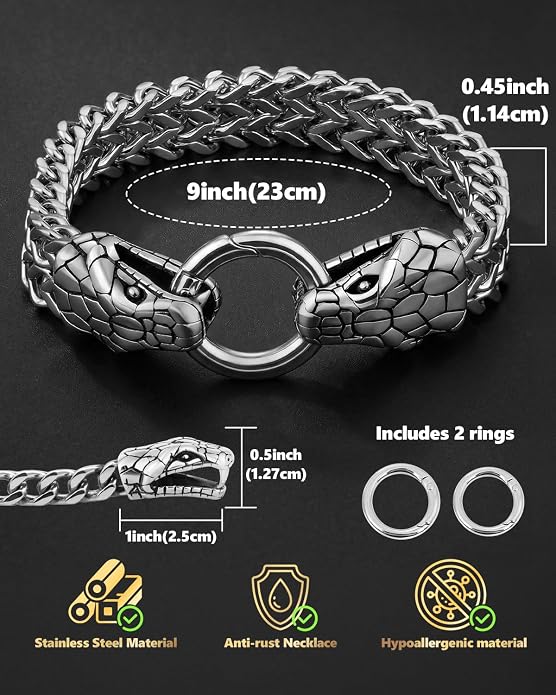 Pulsera de cadena cubana gruesa de acero inoxidable para hombre miniatura 5