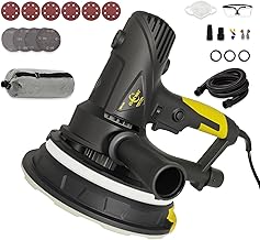 Elektrischer Trockenbauschleifer, Wandschleifer 710W mit Staubabsaugung mit LED-Licht, 360° Schleifteller, 180mm Schleifteller, 1200-2700RPM Variable Geschwindigkeit, 10 Stück Schleifscheibn