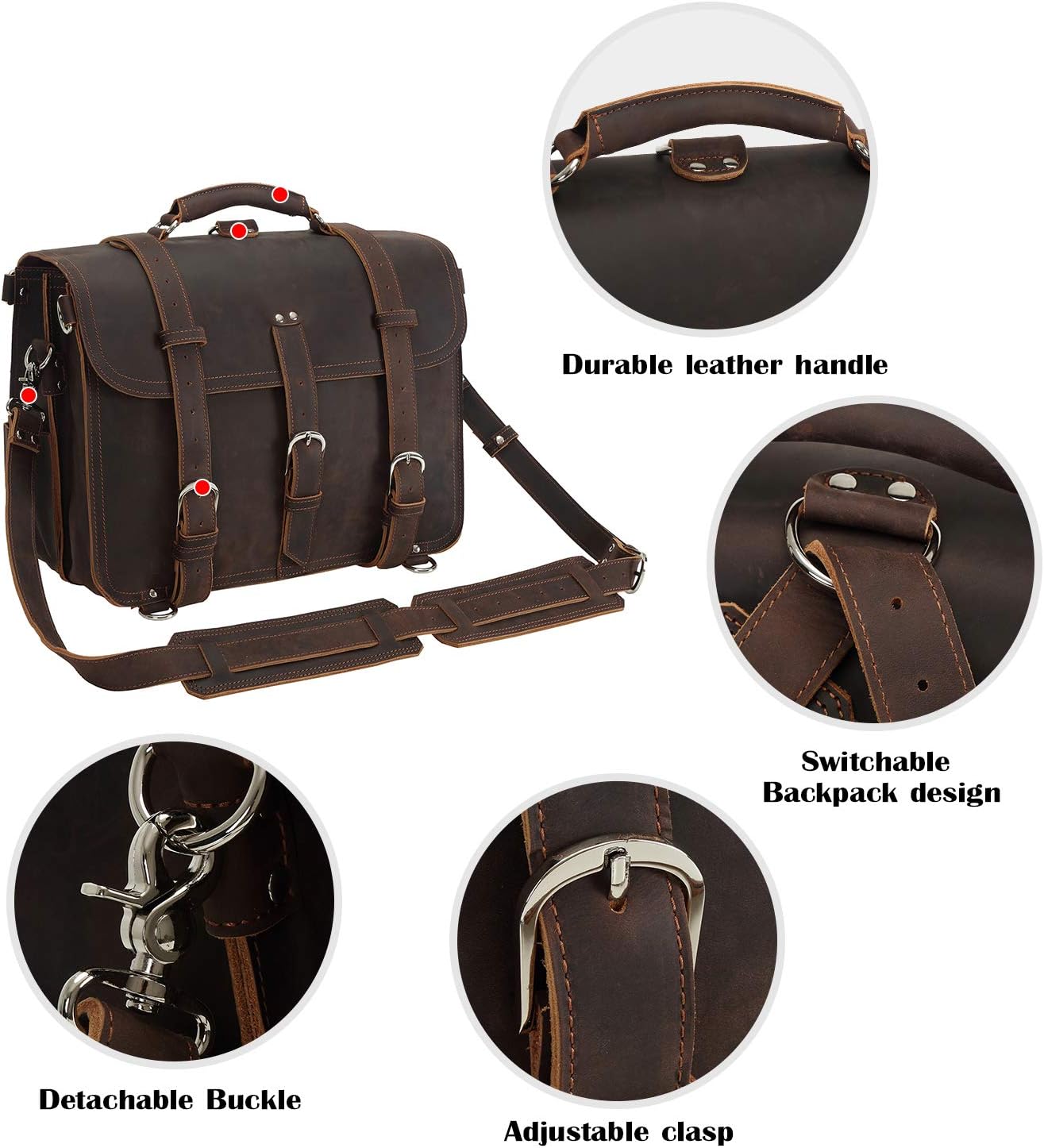 🛒 Flash Sale 16 Inch Professinal Full Grain Leather Briefcase for Men Business Shoulder Messenger Bag Fit 15.6 Laptop 70% Off Everything 16 Inch Professinal Full Grain Leather Briefcase for Men Business Shoulder Messenger Bag Fit 15.6 Laptop