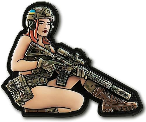 M-Tac Morale Patch Tactical Girl - Parche militar táctico de PVC con cierre de gancho en el respaldo - Parches para chaleco, mochilas, sombreros