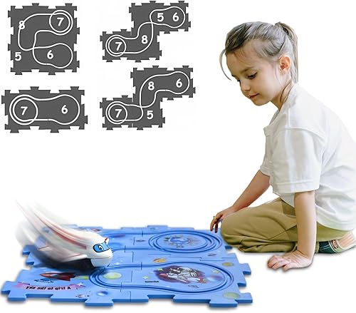 Miniatura 62 de Regalo de cumpleaños para niño de 4 años: set de pista de autos Puzzle Racer con mapa de carretera. Juguete de pista de autos y rompecabezas ideal