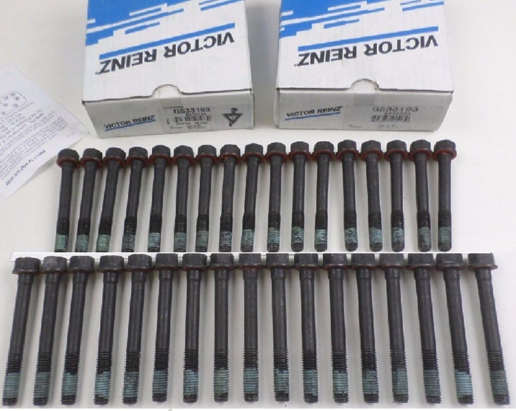 Cylinder Head Bolts & Gaskets Compatible with 1992-2004 GMC GM 6.5L Turbo Diesel Stock Replacement Standard Thickness (Both Head Gaskets & New Bolts)