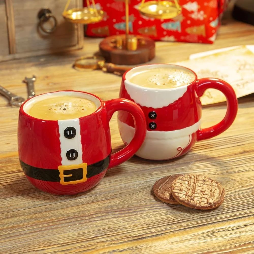Christmas Red Mug Mr & Mrs Santa Claus Mugs Xmas Gift Coffee Mug Tea Cup Set of 2
