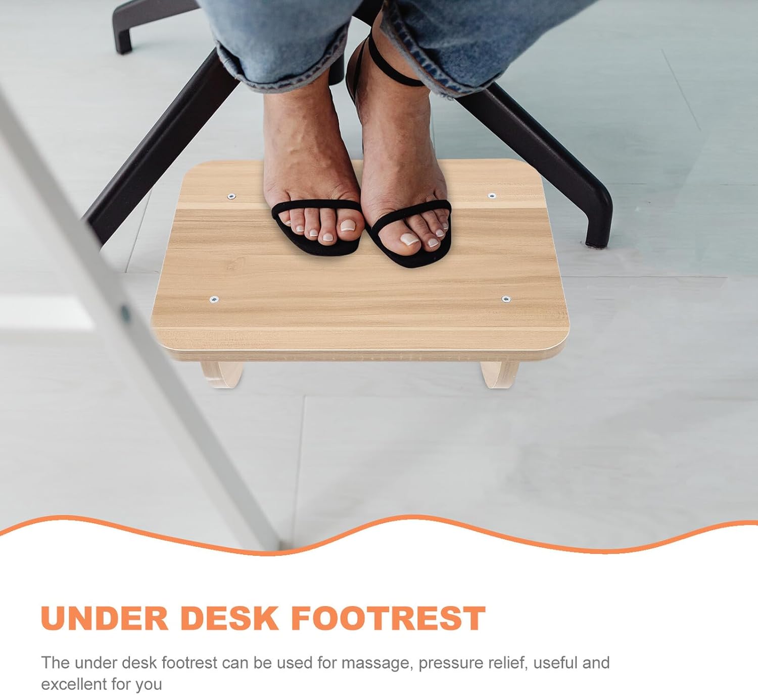 Wooden Footrest Under Desk for Office and Home Ergonomic Solid Foot Stool with Sturdy Design Comfortable Footrest for Long Sitting Practical and Foot Knee Rest Random Color