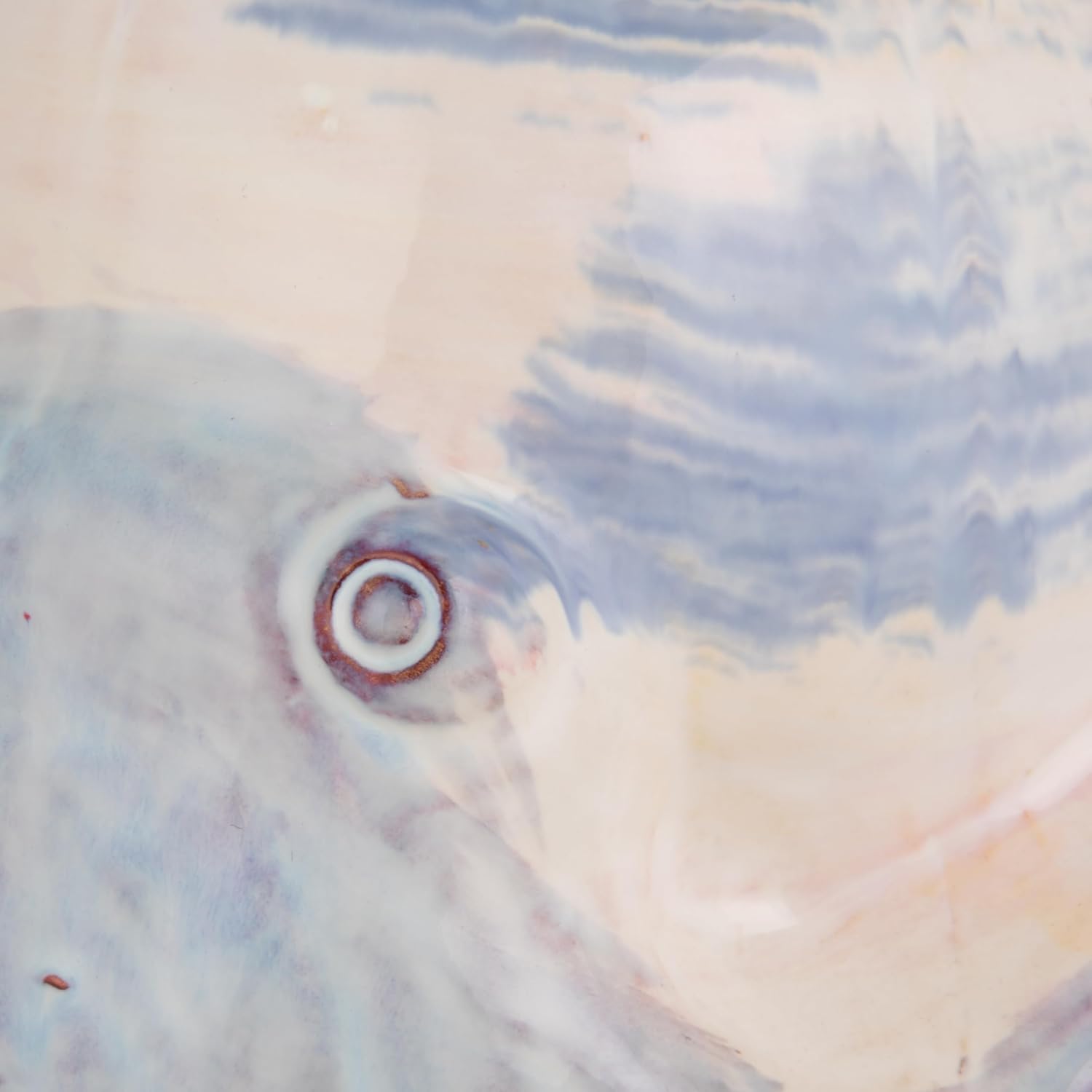 Creative Co-Op Stoneware Planter with Octopus Detail in Reactive Glaze, White and Blue Finish