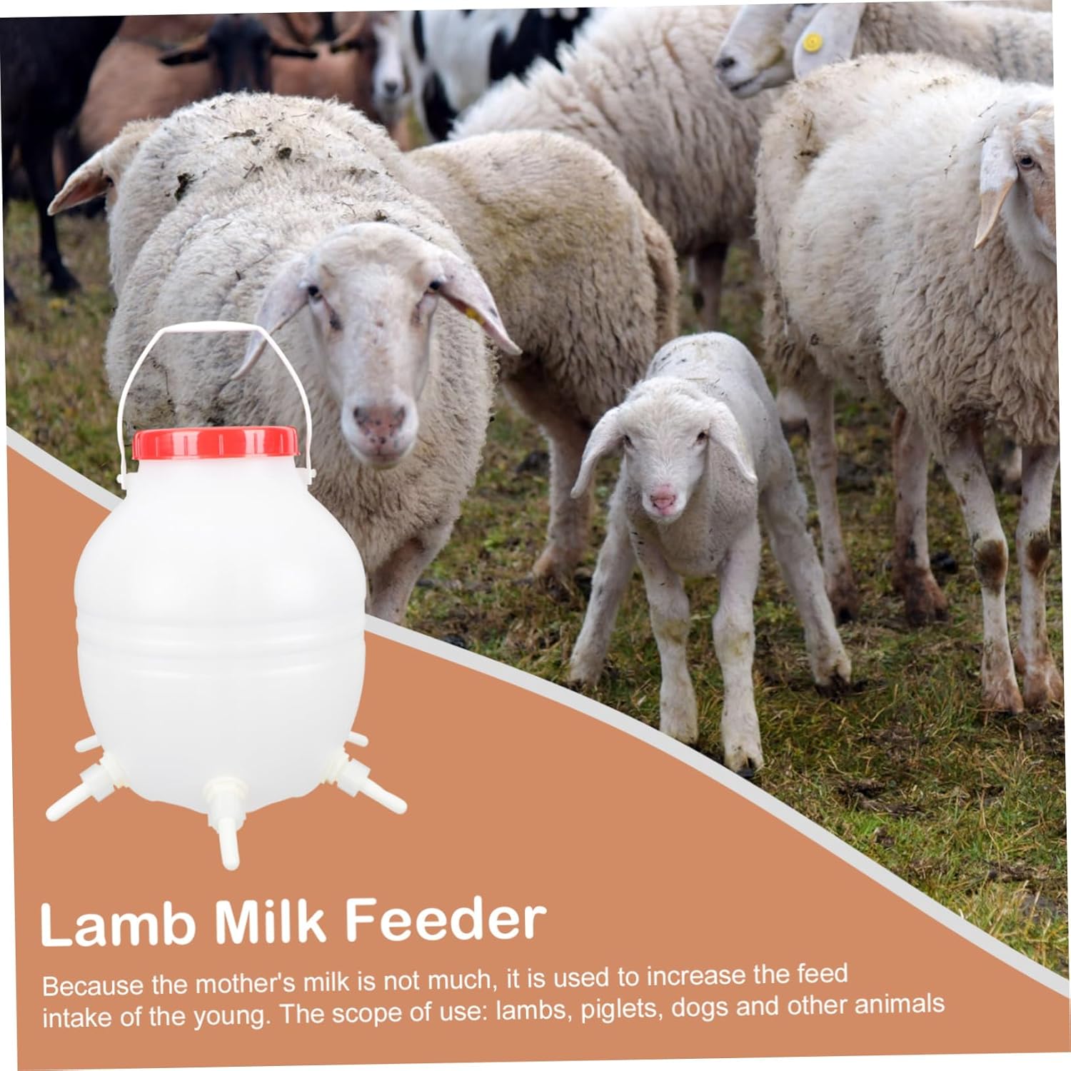 SUPVOX Lamb Feeder with Durable Nipples Easy-Feed Sheep Milk Bottle for Livestock Nursing Strong Toughness Anti-Biting Design for Young Animals