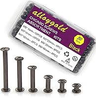 Vista 9 de 90 Juego de Tornillos de Cobre Chicago para Cuero, Juego Variado, 6 Tamaños de Remaches de Tornillo para Cuero para Artesanía de Cuero DIY