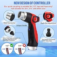 Vista 2 de Car Wash Foam Gun/Hose Sprayer, 16 IN 1 Cannon, Adjustable with 2.5-6 Ratio Dial Foam Blaster, 1L Bottle, Nozzles, Mitten, 1/2” Quick Connector for
