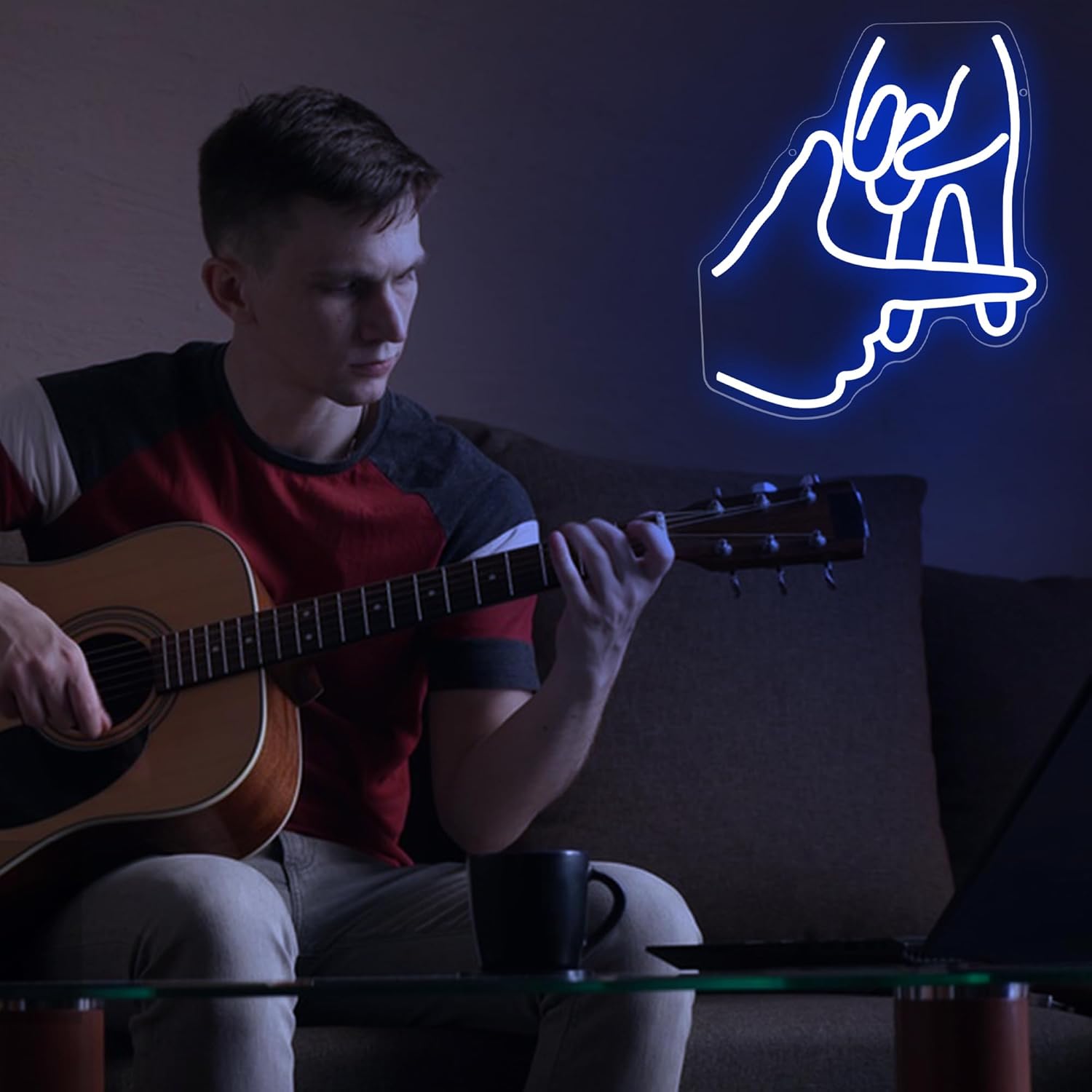 Los Angeles Baseball Neon Signs for Wall Decor LA Gesture LED Light Up Sign Dimmable Baseball Neon Signs for Man Cave Bar Garage Party Sports Decor for Boys Gifts for Men Fans,Size 13.8*12.2in(P032) - Image 5